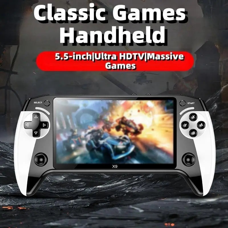 Portable Retro Game Console X9, 5.5 Inch Large Screen, Supports Eight Emulators, Perfect Gift for Day, Father'S Day, Christmas