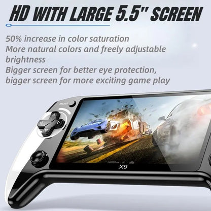 Portable Retro Game Console X9, 5.5 Inch Large Screen, Supports Eight Emulators, Perfect Gift for Day, Father'S Day, Christmas