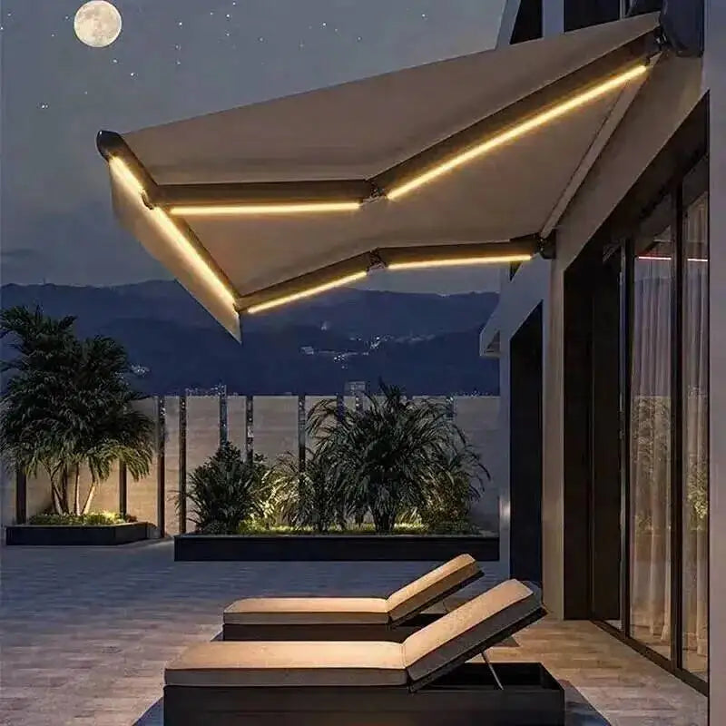 Z Electric Balcony Retractable Pergola Gazebos Awning Aluminum Tents Alloy Outdoor Eaves Rainproof Courtyard Tent Villa Sunshade