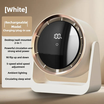 Desktop Fan Digital Display Touch Screen Home Dormitory Wall-Mounted Two-In-One Mini Circulating Small Fans 2025 New