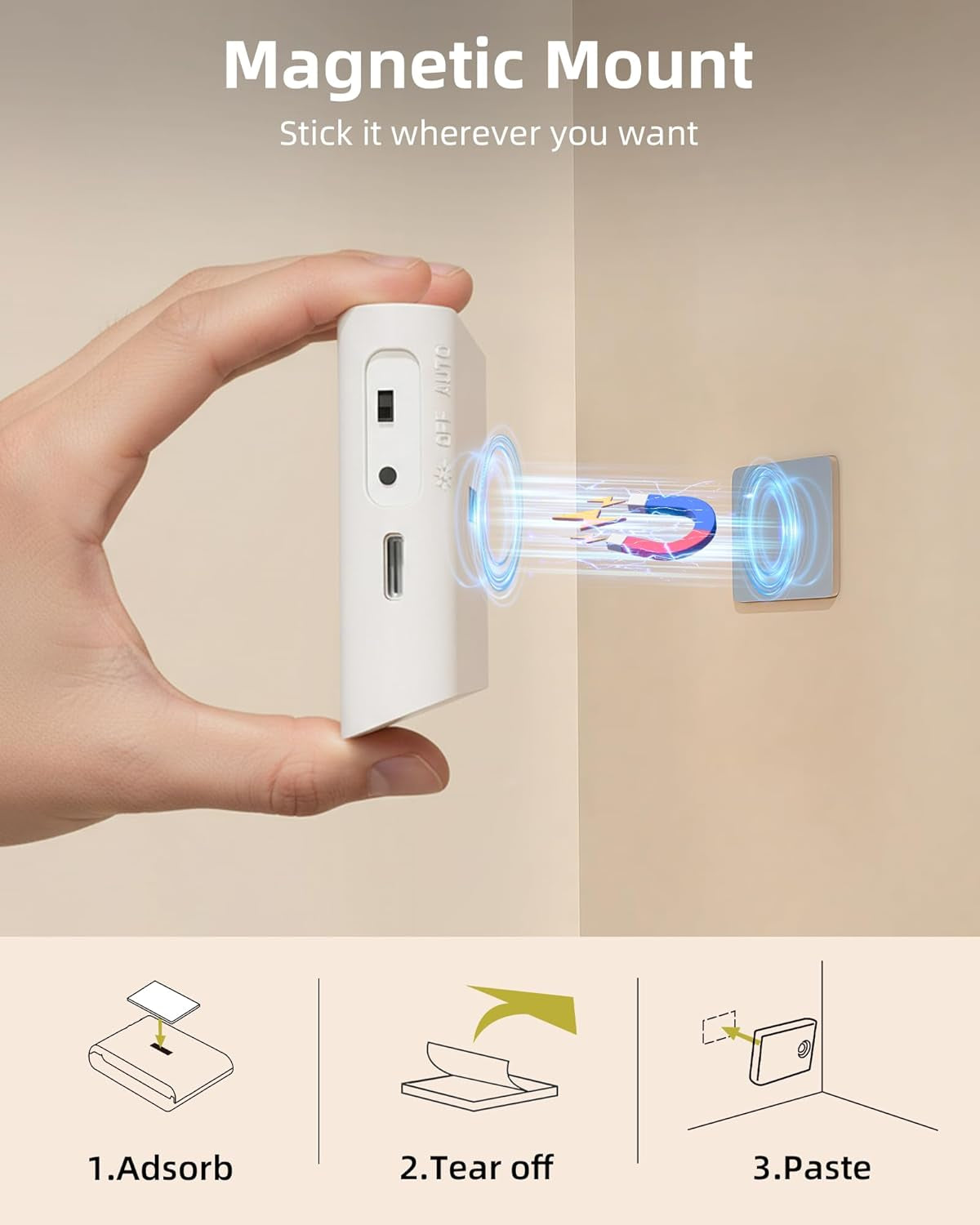6 Pack Motion Sensor Night Lights, Sync LED Stair Lights Indoor, 1500Mah Rechargeable, Magnetic & Dimmable, 3000K Soft White, Portable Nightlight for Hallway, Stairs, Bathroom, Bedroom