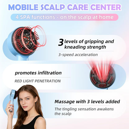 3-In-1 Hair Oil Applicator & Cordless Electric Head Massager,Electric Scalp Massager,Ipx7 Waterproof, Portable Scalp Brush for Home & Travel